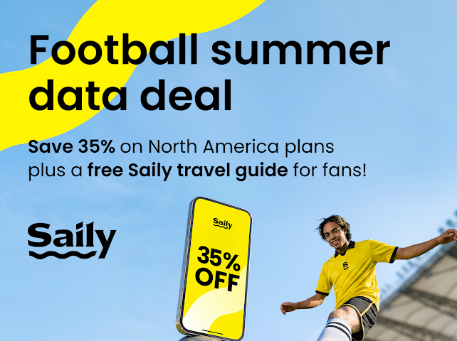 Saily World Cup 2026 — Save 35% on North America plans plus a free travel guide for fans